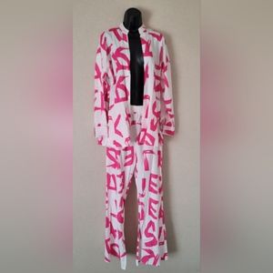 White and Hot pink Set